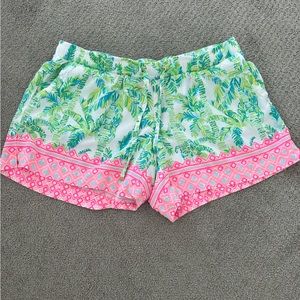 Lilly Pulitzer Green and Pink Patterned Shorts